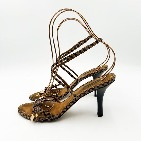 Louis Vuitton LV Damier Ebene Patent Heels Sandals EU 40 US 10 - Picture 6 of 12